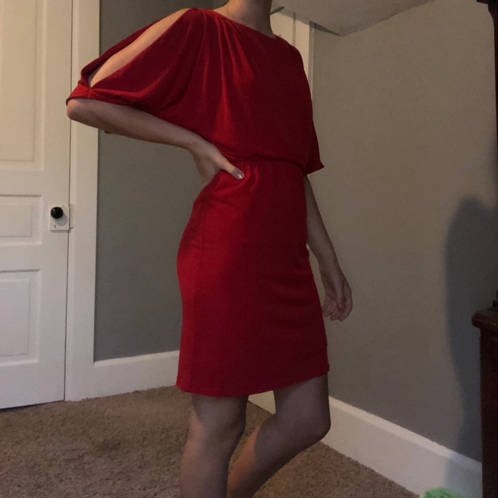 classy red cocktail dress